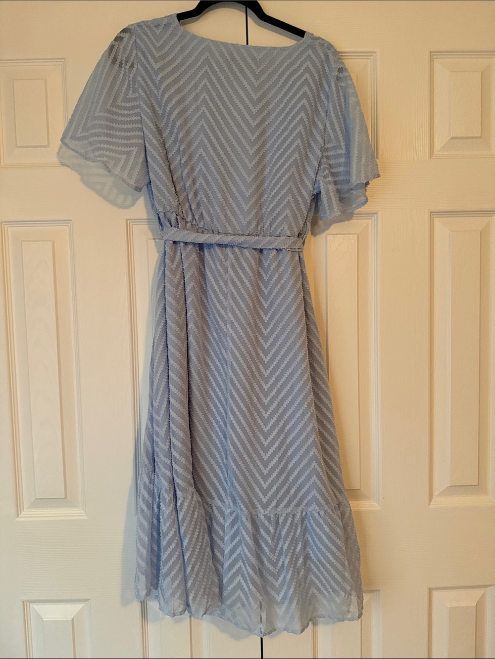 BloomChic Light Blue Wrap Midi Dress - Picture 4 of 6